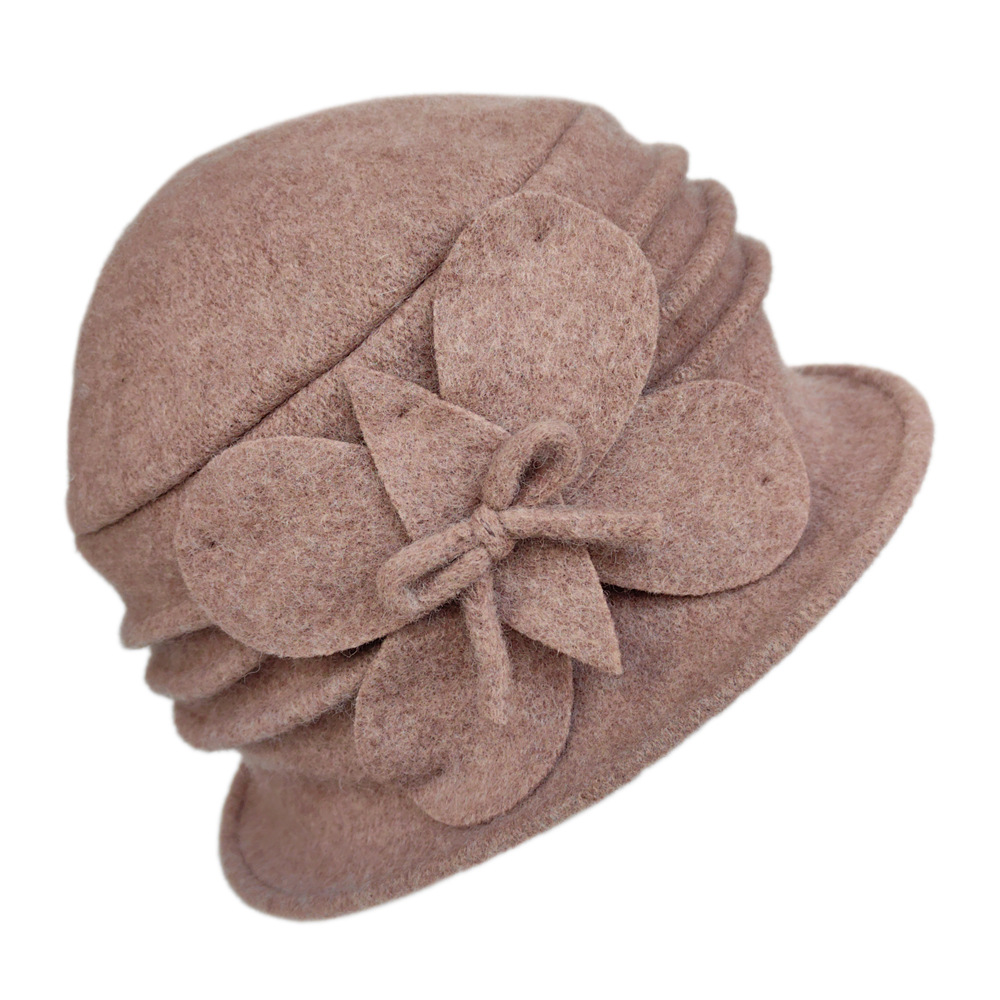 Butterfly Flower Style Foreign Trade Autumn and Winter Women's Hat Elegant Basin Hat Aliexpress European and American Trendy Cross-Border Hat for Middle-Aged and Elderly Mothers