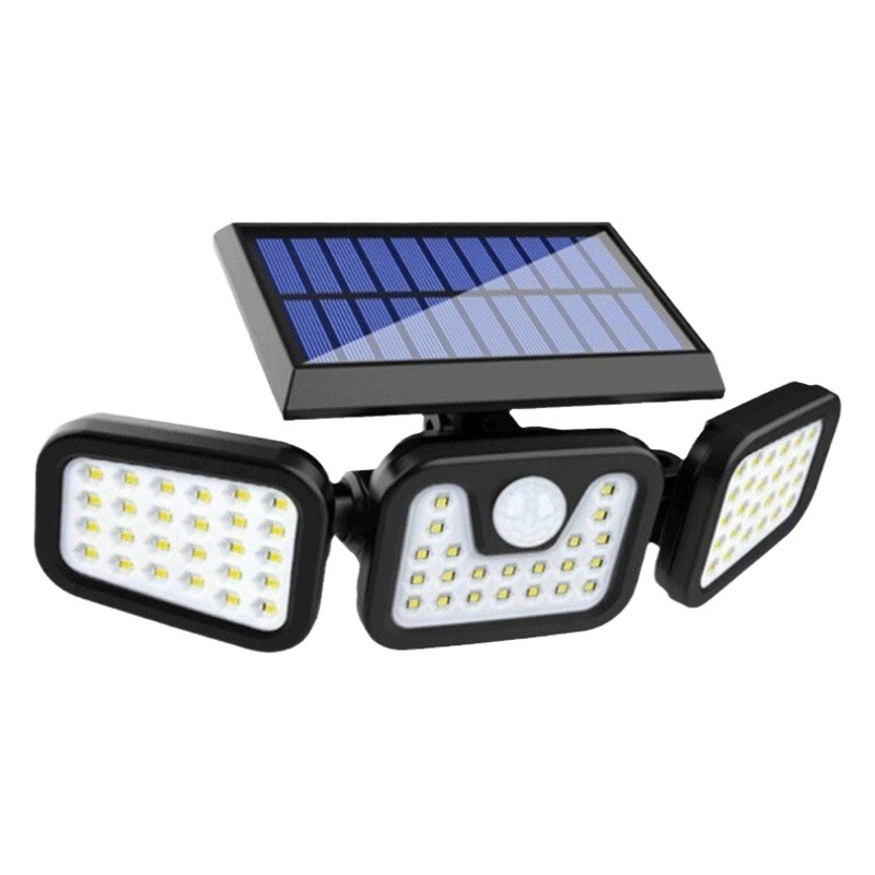Cross-Border New Solar Wall Lamp Human Body Sensor Outdoor Lamp Free Rotating Garden Lamp Waterproof Lighting Street Lamp