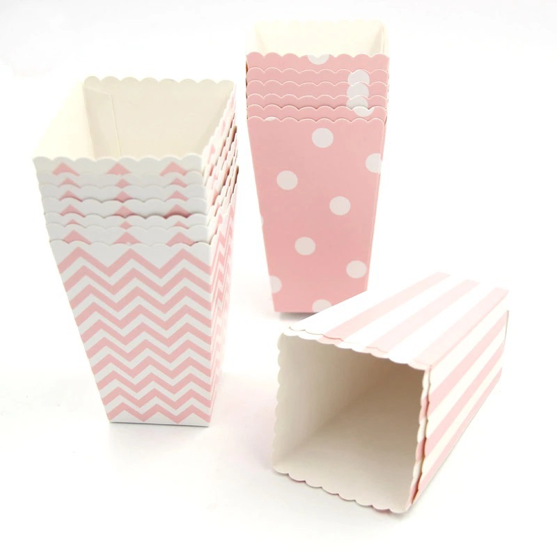12 px/pack in stock cross border striped corrugated polka dot popcorn box holiday birthday party popcorn box