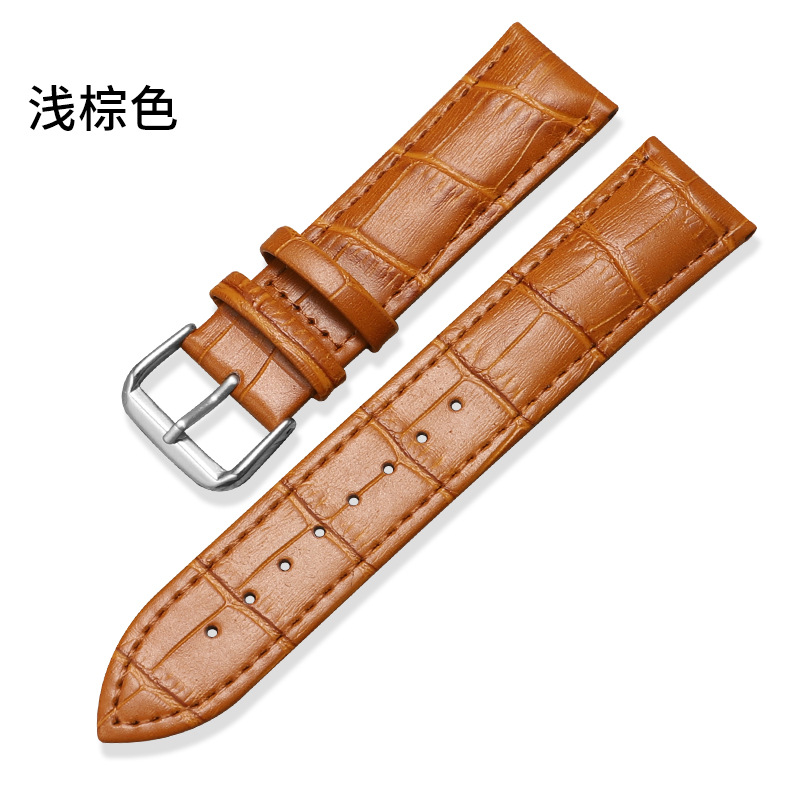 Picture of Factory Direct Sales Genuine Leather Watch Strap Crocodile Pattern Bamboo Pattern Pin Buckle Watch Strap Seven Colors Optional Suitable for Huawei Gt Samsung Apple
