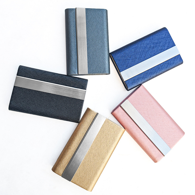 Factory metal business card case aluminum alloy business card holder business card holder exhibition storage iron box laser LOGO