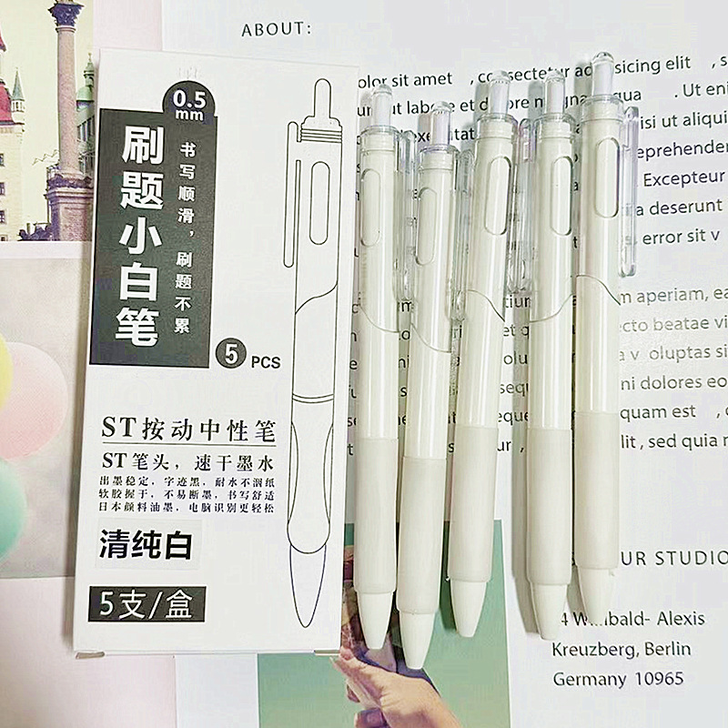 Picture of High Yan value st head brush pen small white pen gel pen office supplies student stationery sign Pen press pen wholesale