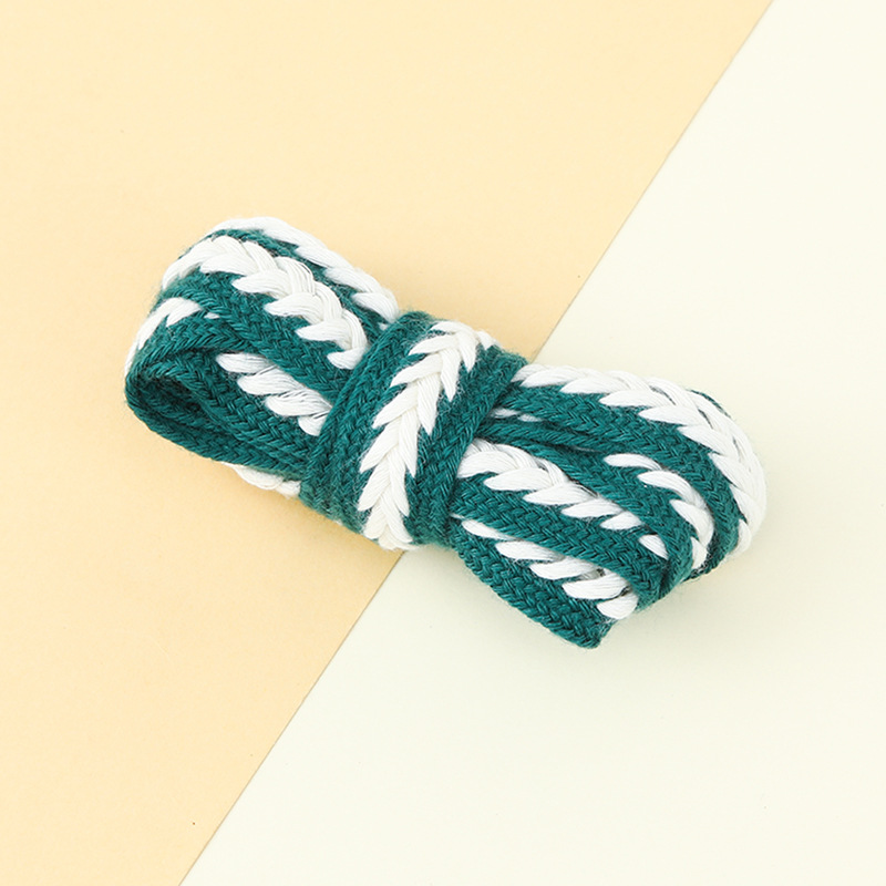 Picture of Marshmallow Two-Color Wheat Ear Shoelaces 1.5cm Casual Shoes Sneakers Twist Woven Cotton Shoelaces Ready for Cross-Border Wholesale