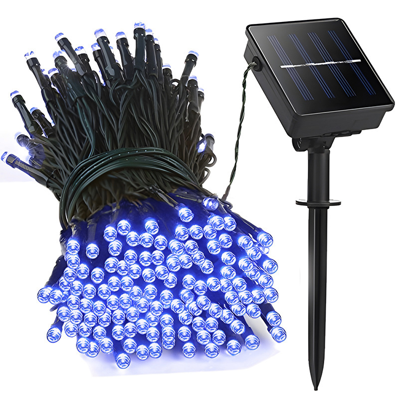 Picture of Solar String Lights Small Colorful Lights Flashing Lights Remote Control Christmas Garden Decoration Starry Sky Waterproof Camping Style Dark Green Line Light String
