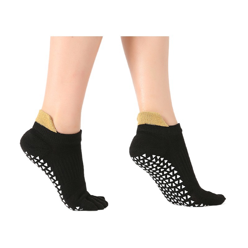 Picture of Yoga Socks for Women, Professional Non-Slip Socks, Mid-Calf Cotton Long Sports Socks, Calf Socks, Floor Five-Finger Yoga Socks