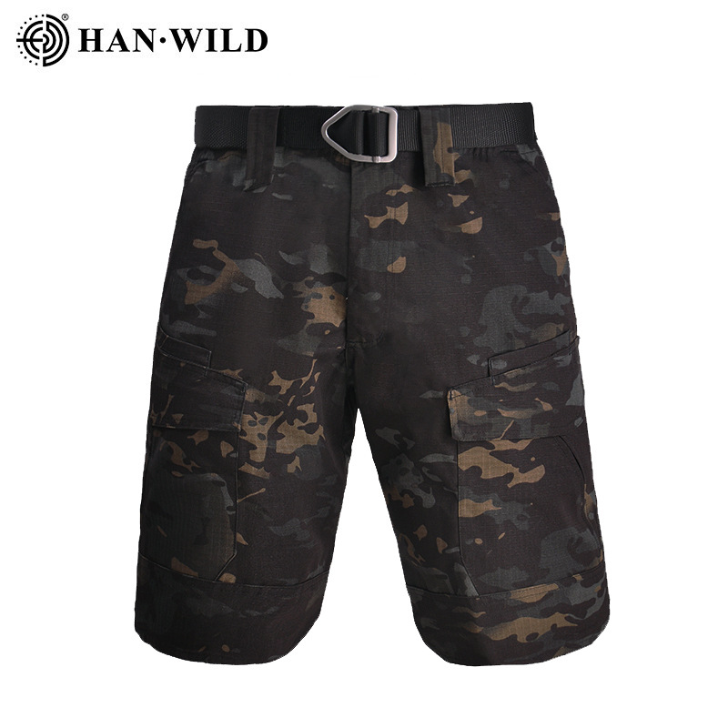Picture of Hanye outdoor wholesale slim camouflage tactical shorts men's summer outdoor elastic breathable multi-bag working pants