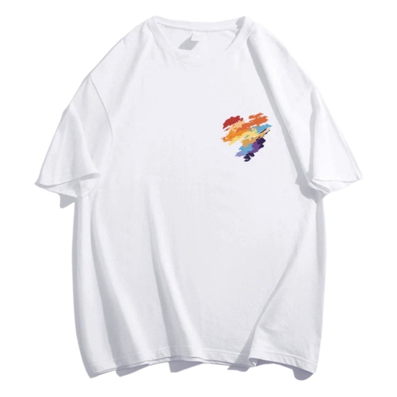 New Casual Style Summer Couple's T-shirt Short Sleeve Women's Men's Creative Graffiti All-match Loose Top Couple Dress