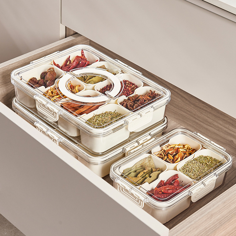 Picture of Cross-border Food Grade Sealed Fruit Salad Preservation Box Bento Box Eight-compartment Storage Box Portable Refrigerator Storage Box