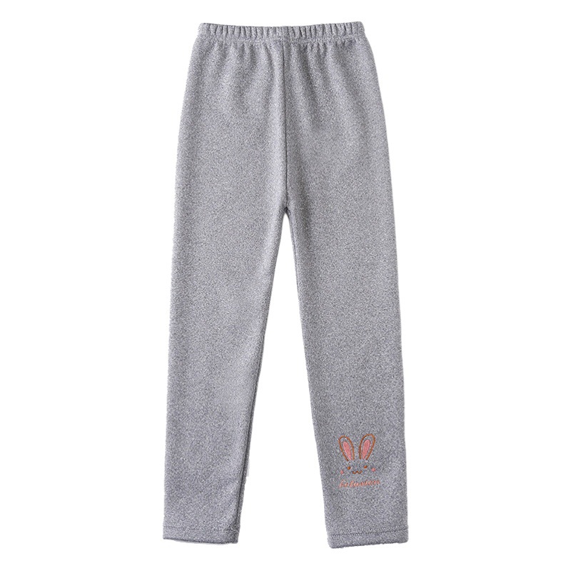 New Children's Fleece-lined Leggings Girls Fleece-lined Thickened Winter Warm Pants Baby's Outer Wear Small Cotton Pants Cartoon Pajama Pants