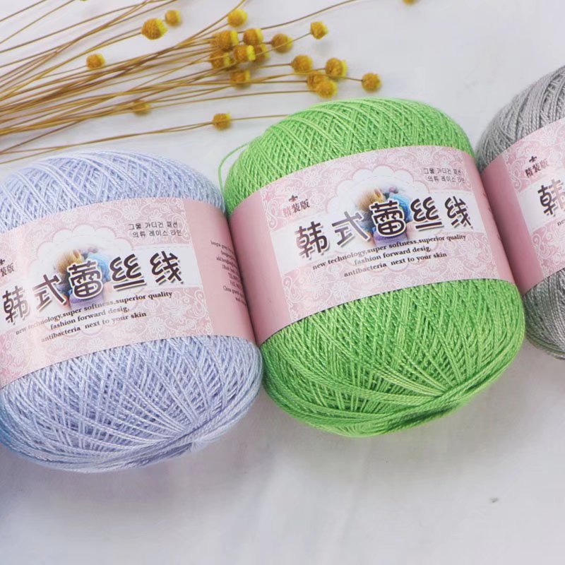 Korean-style No. 8 lace thread hand-hooked knitting handicrafts diy mercerized milk cotton cotton fine wool