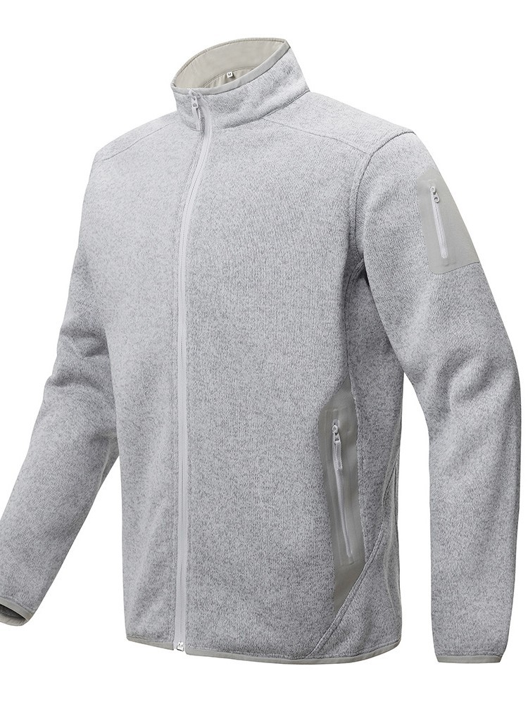 Bird House Same Style Bird Stand Collar Fleece Jacket for Men, Spring and Autumn Sports Casual Knit Cardigan Sweatshirt Jacket for Women
