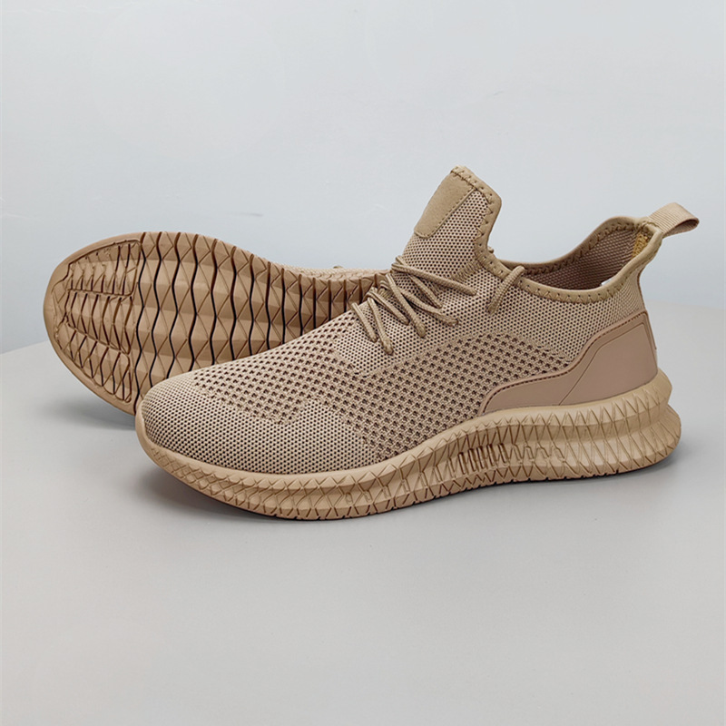 Cross-border Large Size Mesh Shoes Men's Summer New Breathable Flying Woven Shoes Ultra-light Sports Running Shoes Slip-on Casual Shoes