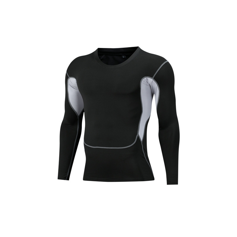 Picture of Tight Training Top Men's Quick-drying High-elasticity Sports Fitness Suit Long-sleeved Basketball Sweat-wicking T-shirt Base Tight Clothes