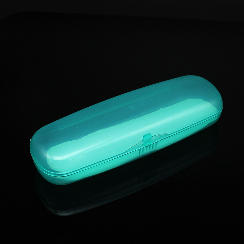 Picture of New Translucent Plastic Glasses Case Blue Transparent Reading Glasses Case Lightweight Pvc Hard Plastic Box Snap-On Storage