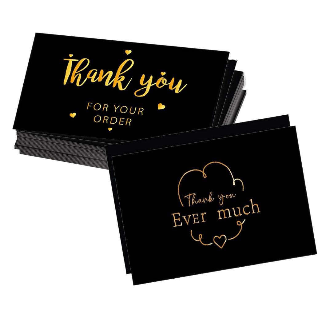 Cross-Border Laser Thank You Card Simple and Creative Thank You Greeting Card Thanksgiving Message Small Card Wholesale 30 Sheets/Pack