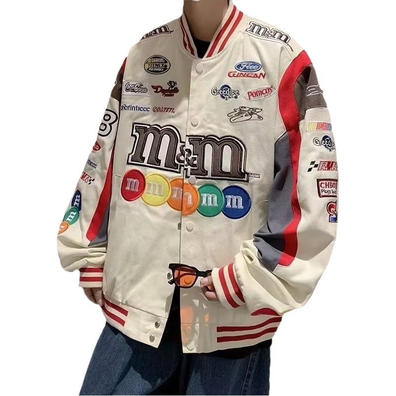 Stitching Baseball Suit Coat Women's 2023 New Spring and Autumn American Ins Trendy Embroidered Couple's Jacket Top