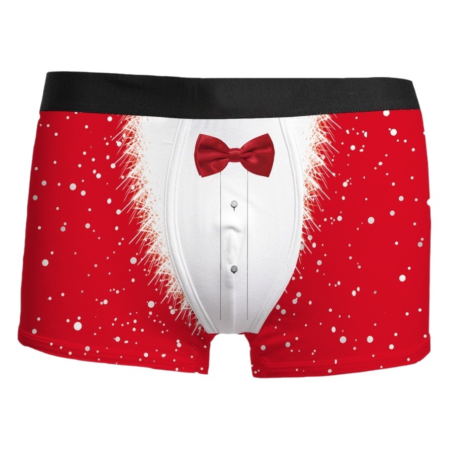 Cross-Border European and American Men's Underwear 3D Digital Printing Men's Breathable Elastic Boxer Briefs Boxer Briefs Wholesale Processing