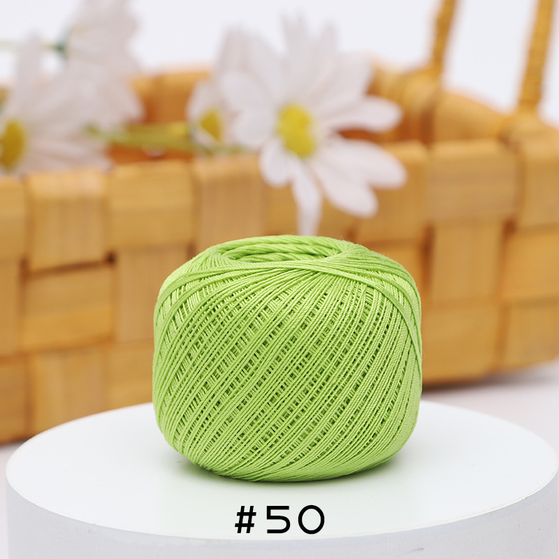 Picture of Warm Color No.10 Lace Strongly Twisted Mercerized Pearl Egyptian Long-staple Cotton Handmade Micro-hook Hand-bow Ball 20g Wool Ball