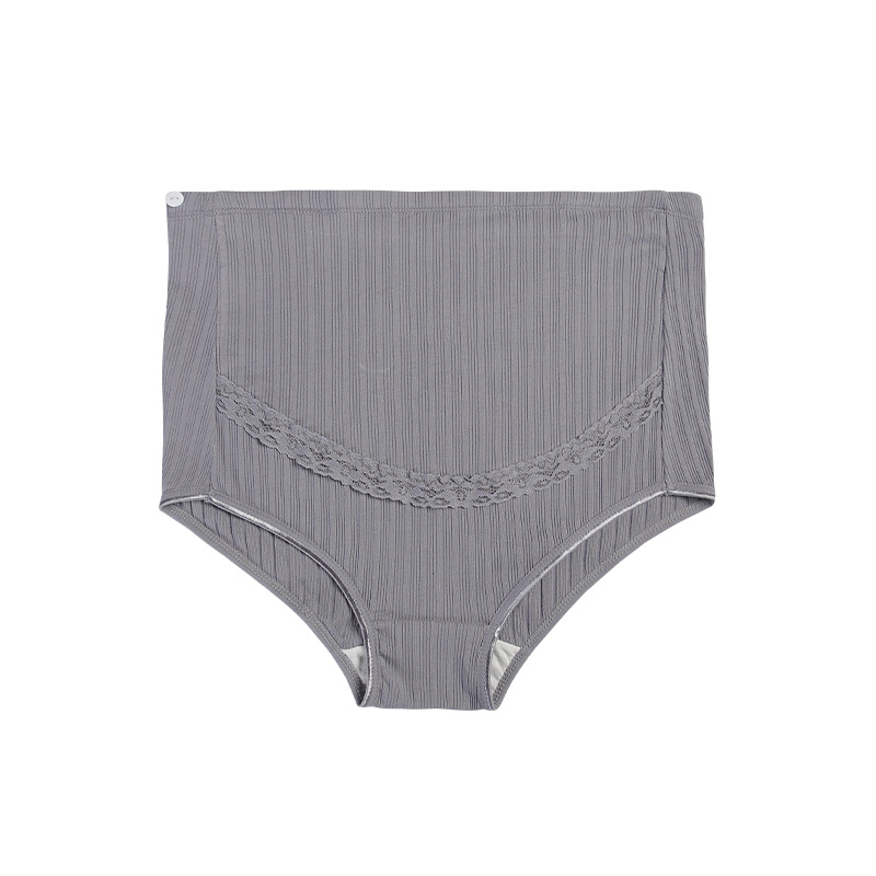 Picture of Lace Pregnant Women's Underwear Large Size Breathable High Waist Abdominal Adjustable Pregnant Rib Briefs Manufacturers Combed Cotton