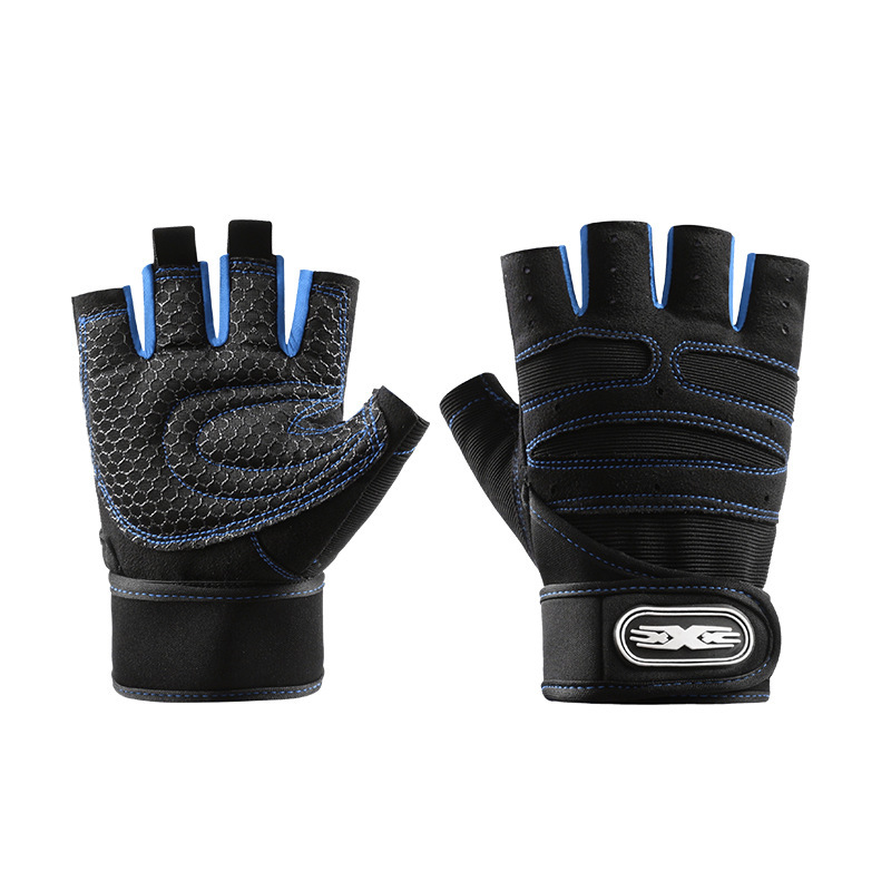 Picture of Anti-slip Wrist Fitness Gloves Dumbbell Iron Equipment Training Anti-cocoon Sports Barbell Half-finger Weightlifting Gloves for Men