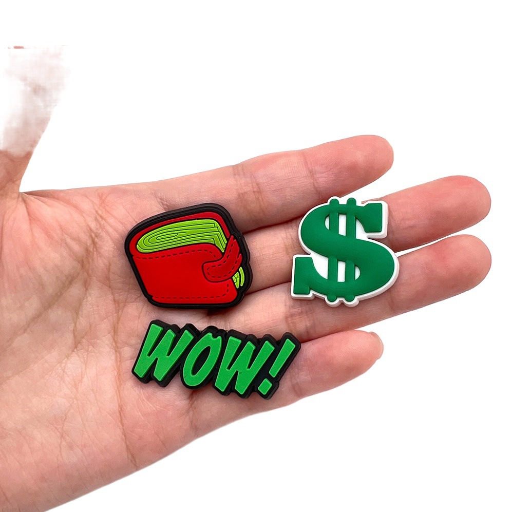 Dollar Theme Series Cave Shoes Shoes Flower Shoe Buckle Decorative Buckle PVC Soft Rubber DIY Accessories