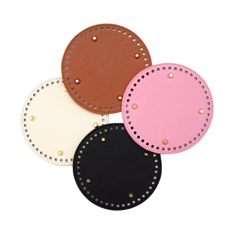 Fa Bag DIY Material Accessories Bottom Plate Round Oval Leather Bag Bottom Braided Crochet Wool Leather Art Accessories