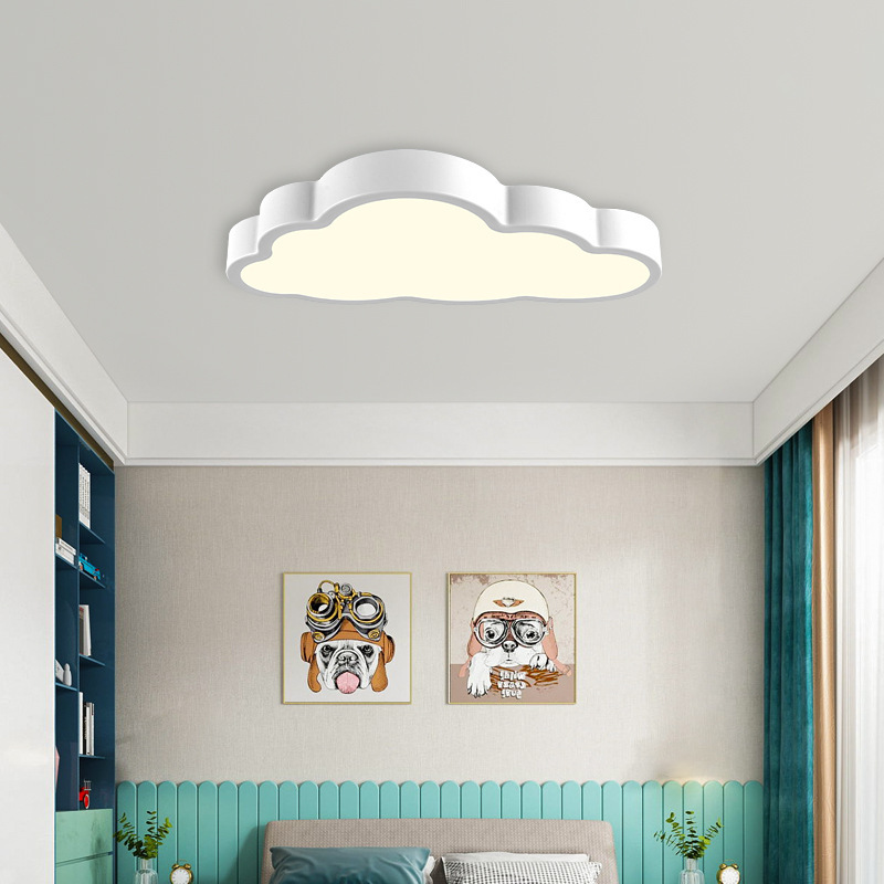 Simple modern bedroom light children's room ceiling light boys and girls room light cross-border cloud led lamps warm