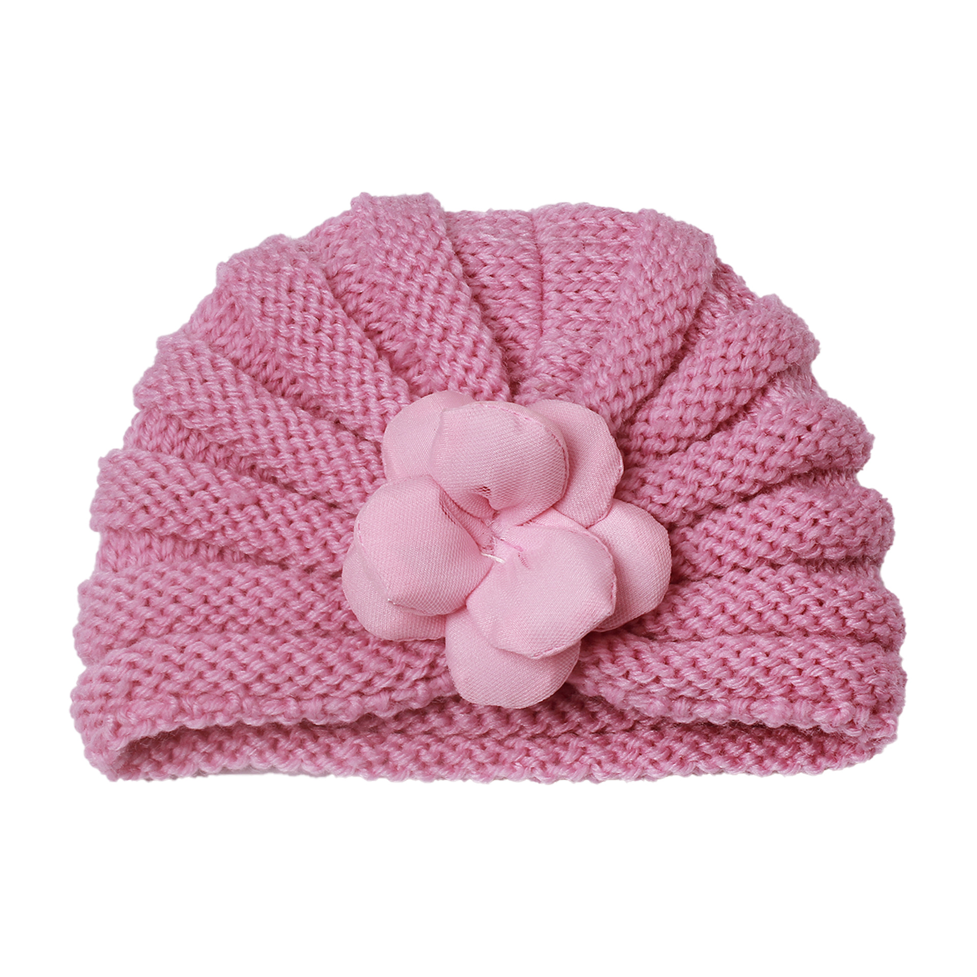 Picture of European and American autumn and winter New Baby fetal hat cute baby three-dimensional flower knitted hat children warm hat