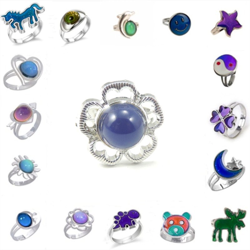 [Color manufacturers support batch generation of a variety of] plum blossom gem temperature change ring female birthday gift recommendation