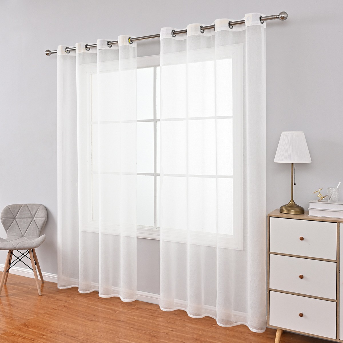Picture of Cross-border solid color full Dolly window screen semi-shading curtains Amazon Meikeduo hot finished curtain wholesale