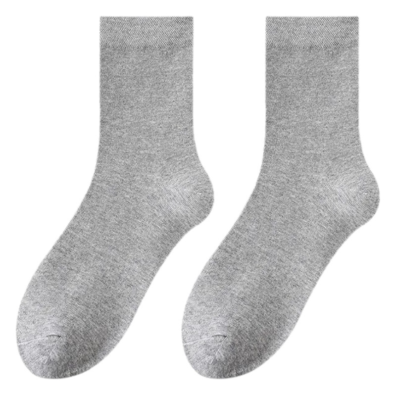 Socks for Men and Women, Black, White, Gray, Pure Color, Mid-Length, Spring & Fall, Business Casual, Breathable, Versatile, Simple Sports Socks