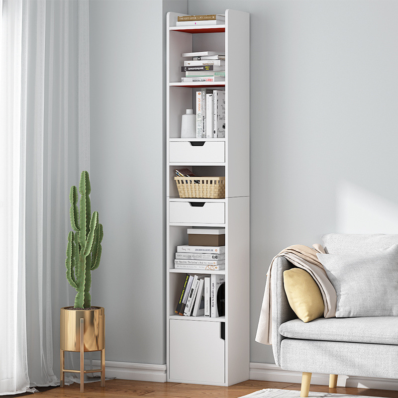 Corner cabinet bookshelf floor-to-ceiling storage new shelf home living room storage cabinet floor-to-ceiling bedroom simple narrow bookshelf factory