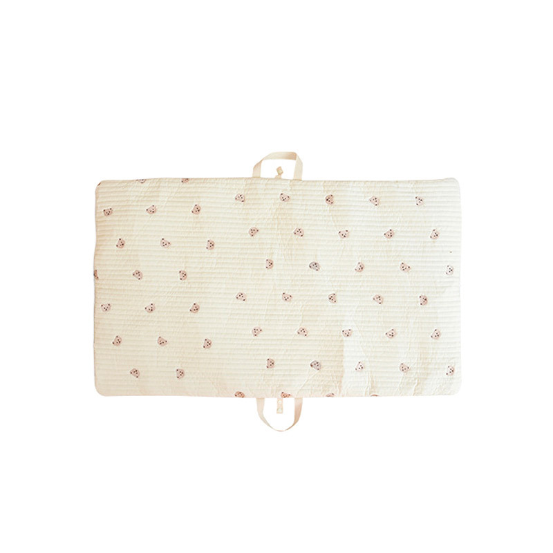 Picture of Ins Thick Newborn Baby Embroidered Pure Cotton Breathable Nap Foldable Portable Mattress Kindergarten Machine Washable Sleeping Mat