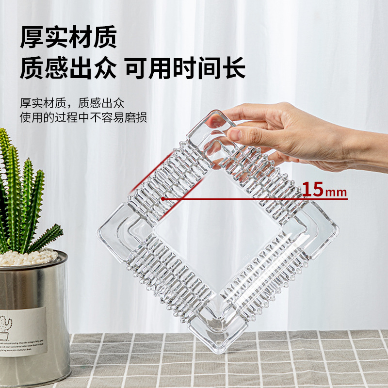 Picture of Deli Crystal Glass Ashtray Living Room Office Personalized Transparent Home Hotel Atmospheric small size Anti-Fly Ash