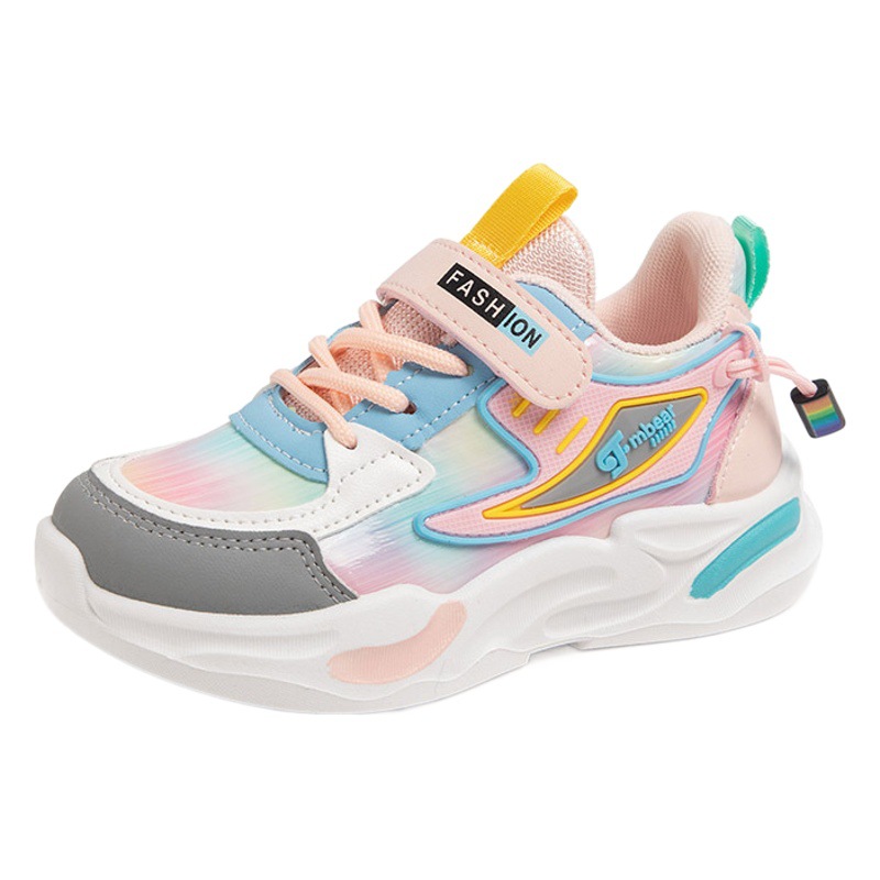 Children's Sports Shoes 2023 Autumn Soft-Soled Lightweight Non-Slip Breathable Casual Dad Shoes with Rubber Soles for Older Kids