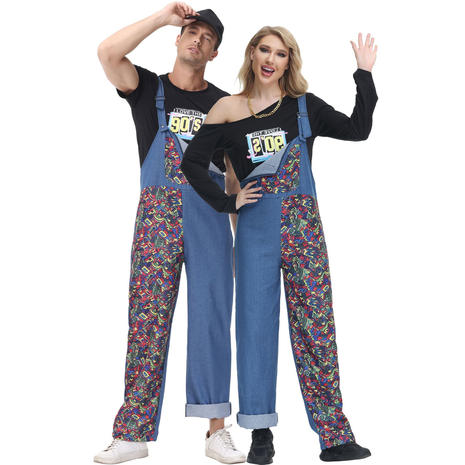 Picture of M-XL 70 s Retro Costume Dance Hip Couple Costume Disco Stage Performance Costume Halloween Costume