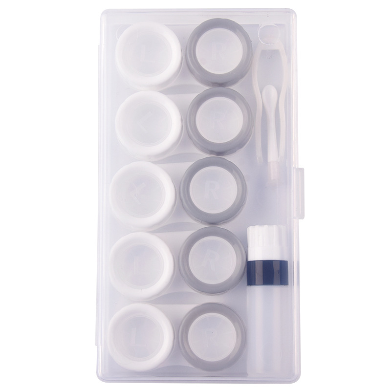 Picture of Macaron Five-Pack Contact Lens Case, Contact Lens Storage Box, Pp Box Set, Display Box with Clip, Tweezers Bottle