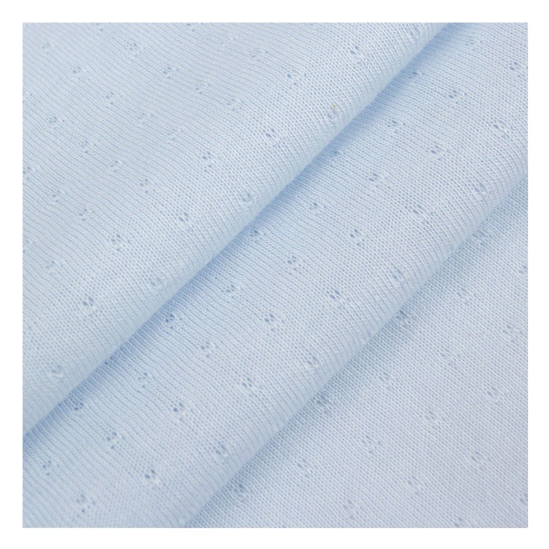 Spot bamboo fiber jersey jacquard idea mesh knitted fabric summer cool 70 bamboo 30 cotton baby fabric