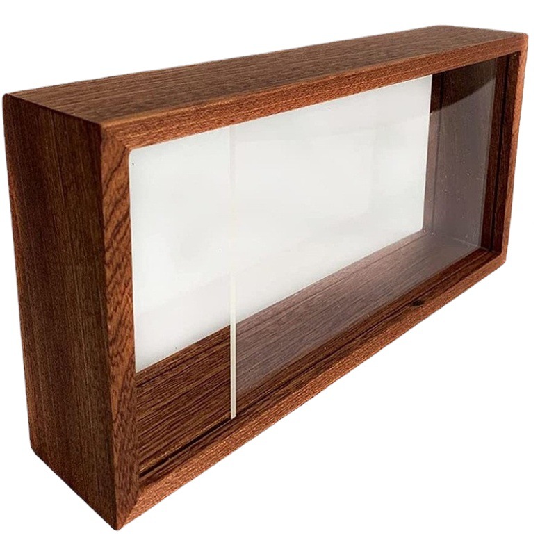 Spot wholesale creative eternal flower double-sided glass frame simple hollow table three-dimensional wooden hollow dried flower frame