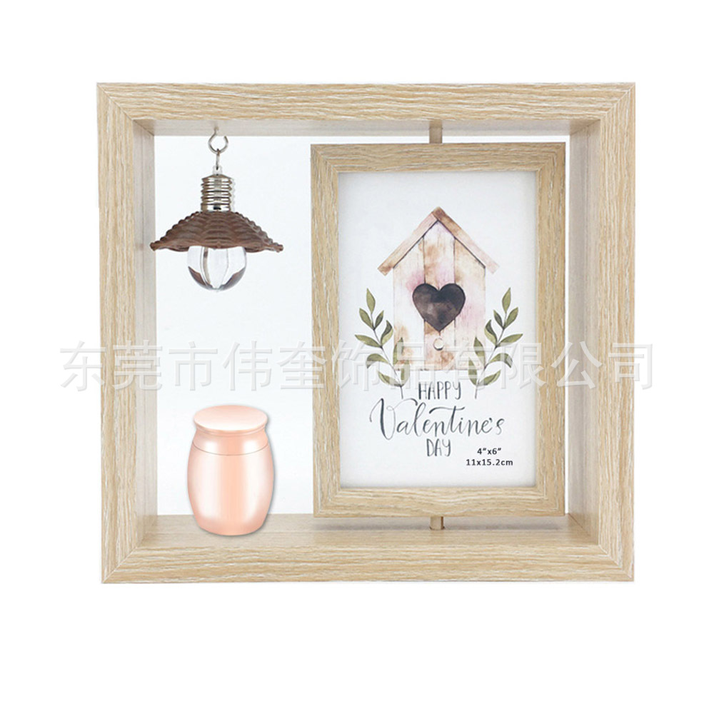 Amazon hot 6 inch simple air rotating photo frame + memorial relatives pet urn 30mm * 40mm