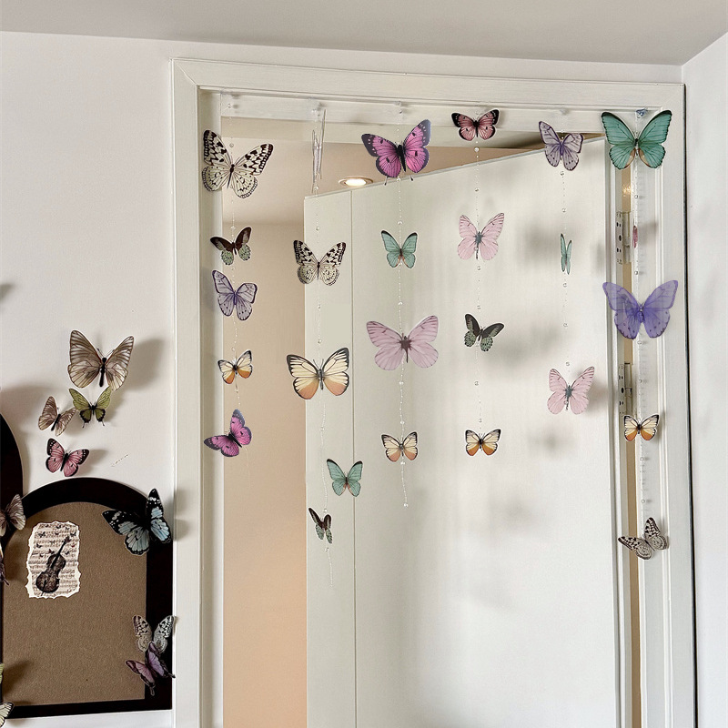 2025 New High-value Door Curtain Butterfly DIY Bedroom Decorative Pendant Partition Curtain Advanced Sense Decorative Beaded