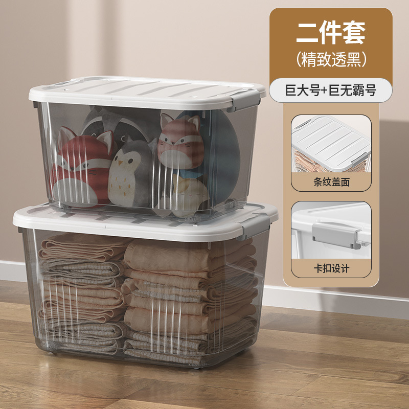 Picture of Transparent Storage Box Plastic Box with Lid Satchel Storage Box Large and Small Clothing Storage Box Organizer Box with Lid