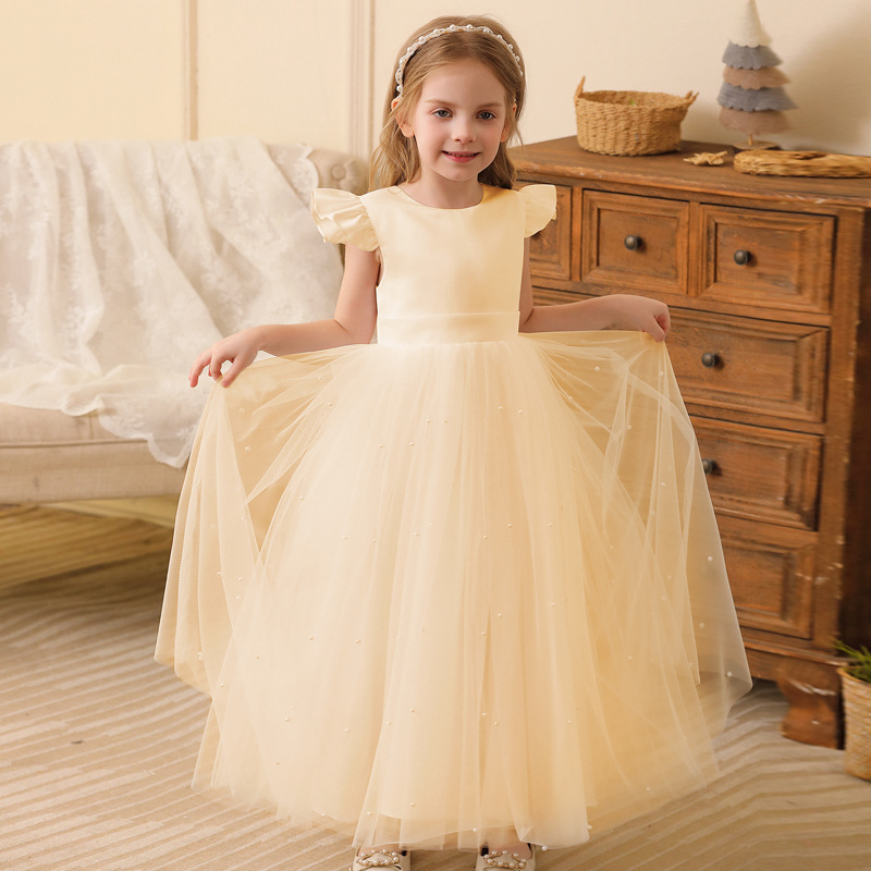 Picture of Amazon Children's Dress High-end Big Bow Mesh Princess Dress Girls Piano Performance Dress dress