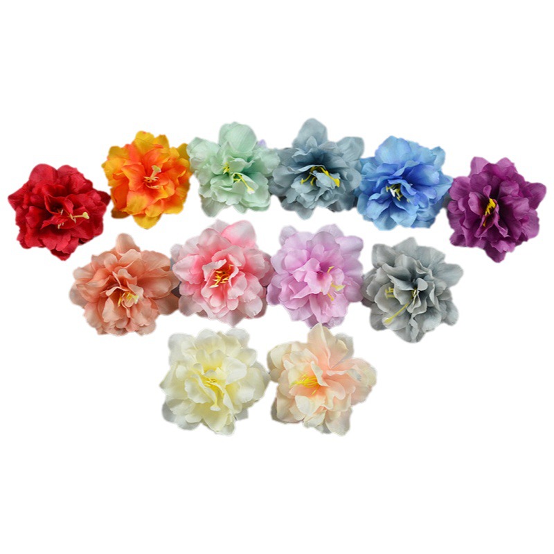 Simulated Flower Core Peony Flower Wedding Decoration Silk Flower Wholesale Souvenir Decoration Flower Head Shoe Flower Hat Flower Accessories