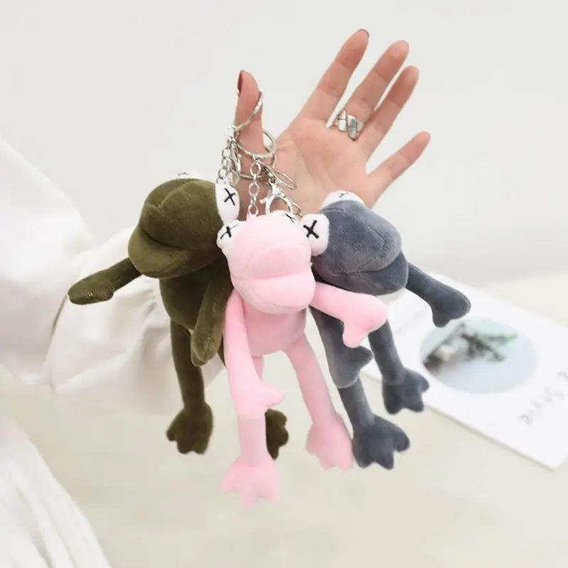 Picture of Stuffed Doll Long-Legged Frog Schoolbag Pendant Plush Pendant Bag Keychain Claw Machine Doll Plush Toy