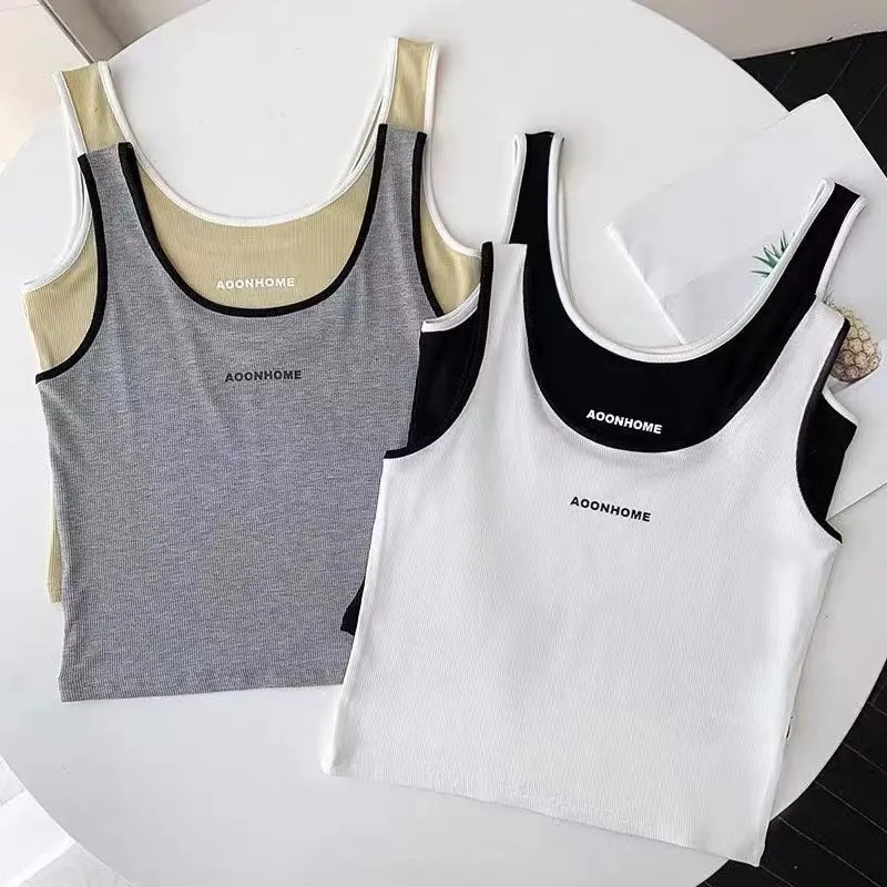 Picture of Camisole Vest Women's Summer Short Navel Base Sleeveless Letter Sports Top Vest Women's Outer Wear New Style