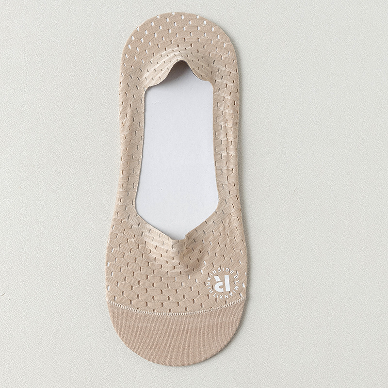 Picture of Socks men's summer New hollow mesh breathable men's socks non-slip heel ice stockings solid color cotton shallow mouth invisible socks
