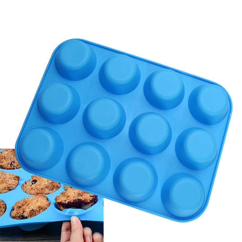 12 round silicone cake mold Mafin Cup mold chiffon rice cake pudding soap candle silicone baking mold