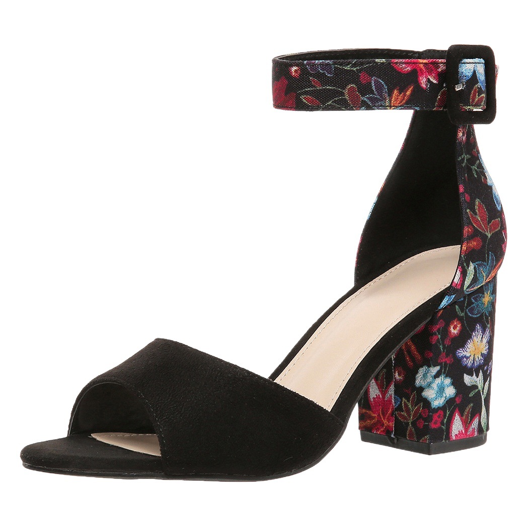 Juhiti Spot New European and American Fashion Large Size Embroidered Thick Heel Women's Sandals Export Women's Buckle High Heel Sandals
