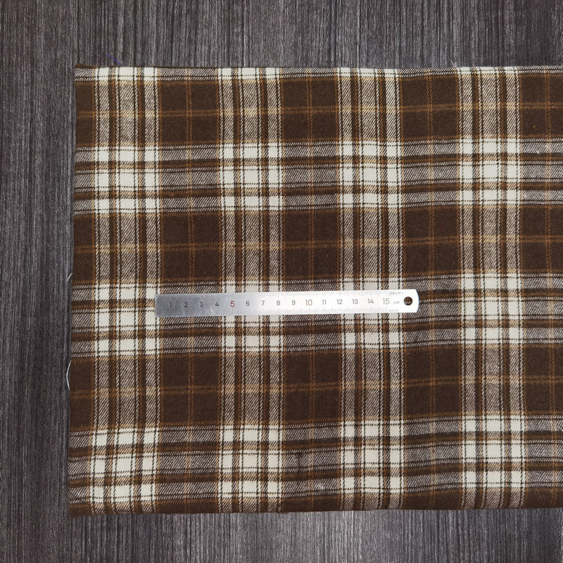 Picture of Spot twill sanding cotton plaid children's shirt plaid fabric 21 yarn-dyed flannel decorative fabric